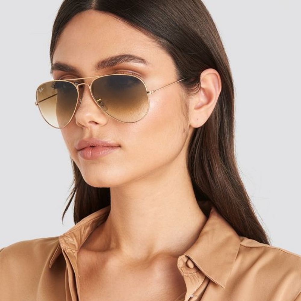 LIKE NEW RayBan Aviator RB3025 Gradient Brown Lens Ray ban Sunglasses